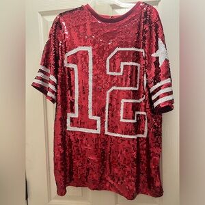 Red Sequin Number 12 Dress